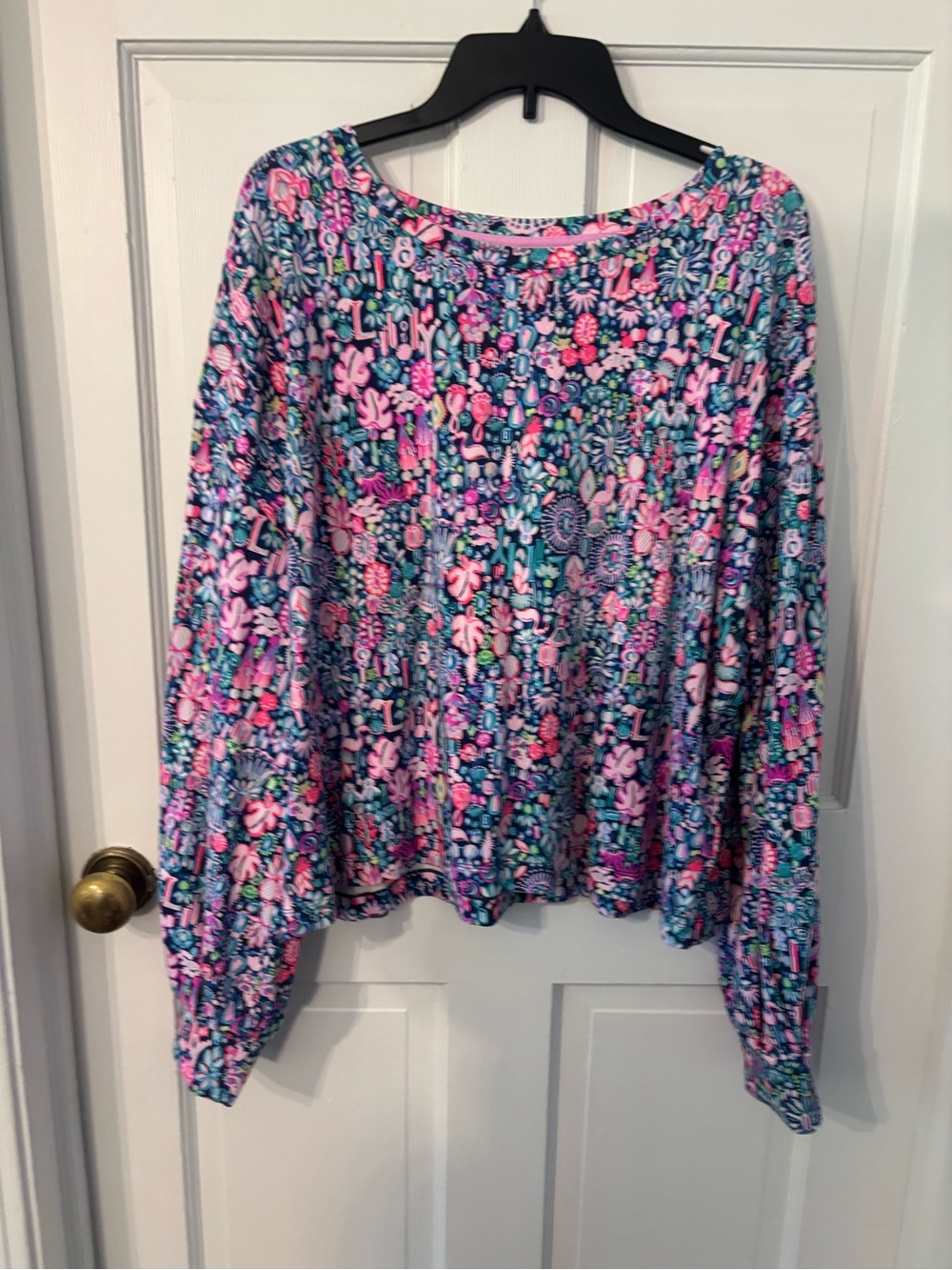 Lilly Pulitzer Multicolor Floral Long Sleeve Top - Pink, Blue & Green